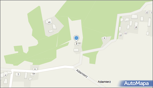 Adamierz, Adamierz, 8, mapa Adamierz