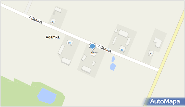 Adamka, Adamka, 20, mapa Adamka