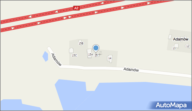 Adamów, Adamów, 15, mapa Adamów