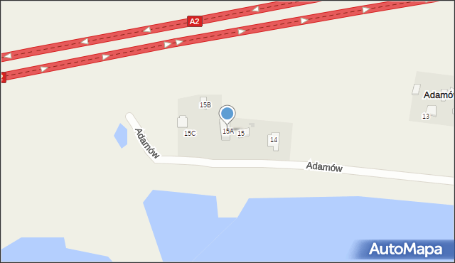 Adamów, Adamów, 15A, mapa Adamów