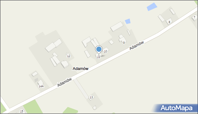 Adamów, Adamów, 11, mapa Adamów