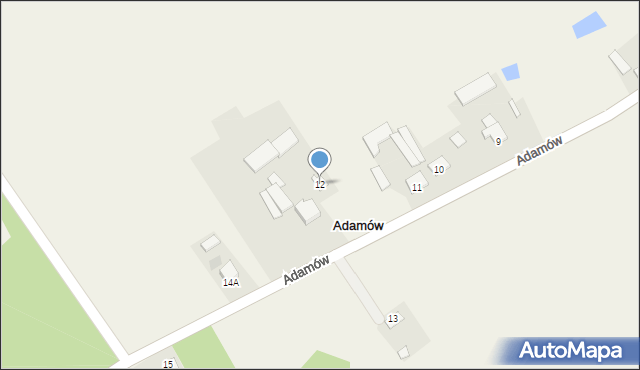 Adamów, Adamów, 12, mapa Adamów