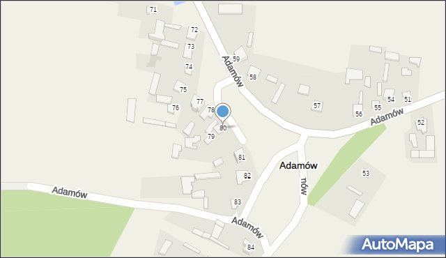 Adamów, Adamów, 80, mapa Adamów