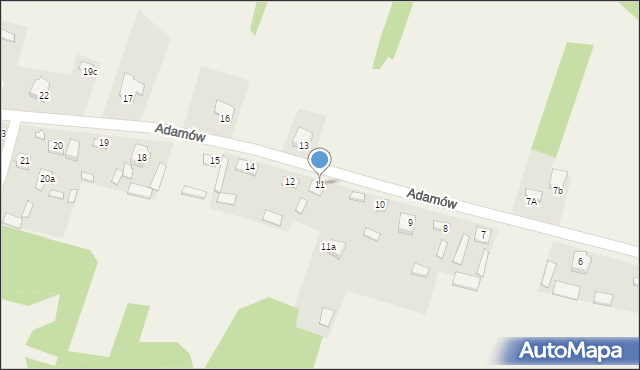 Adamów, Adamów, 11, mapa Adamów