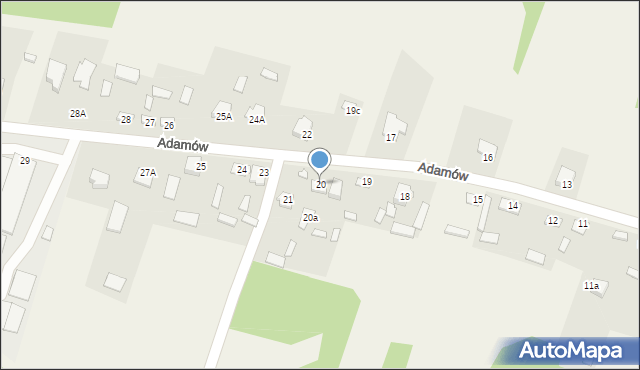 Adamów, Adamów, 20, mapa Adamów