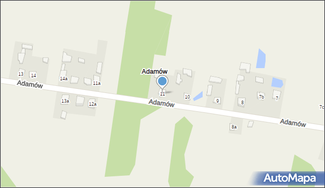 Adamów, Adamów, 11, mapa Adamów