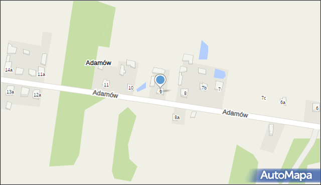 Adamów, Adamów, 9, mapa Adamów