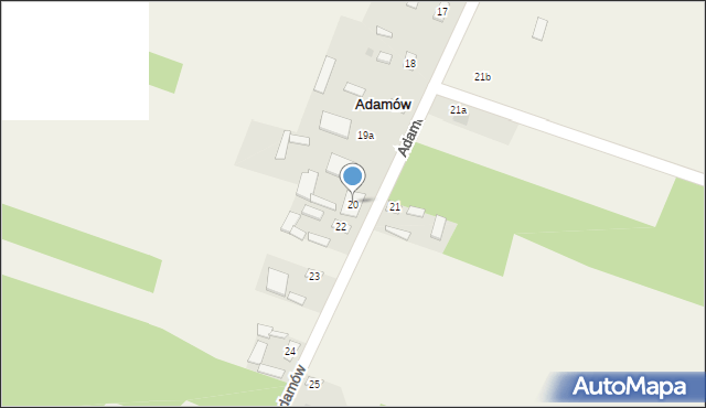 Adamów, Adamów, 20, mapa Adamów