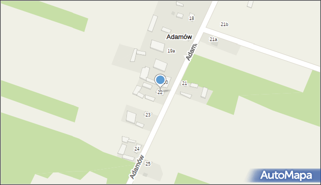 Adamów, Adamów, 22, mapa Adamów