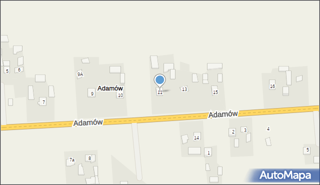 Adamów, Adamów, 11, mapa Adamów