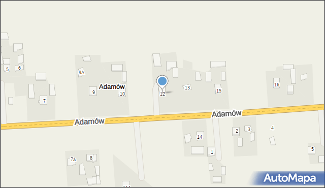 Adamów, Adamów, 12, mapa Adamów