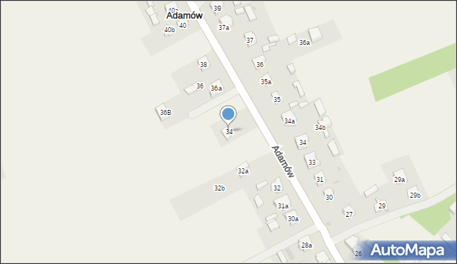 Adamów, Adamów-Kolonia, 34, mapa Adamów