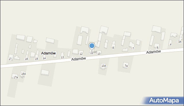 Adamów, Adamów, 11, mapa Adamów