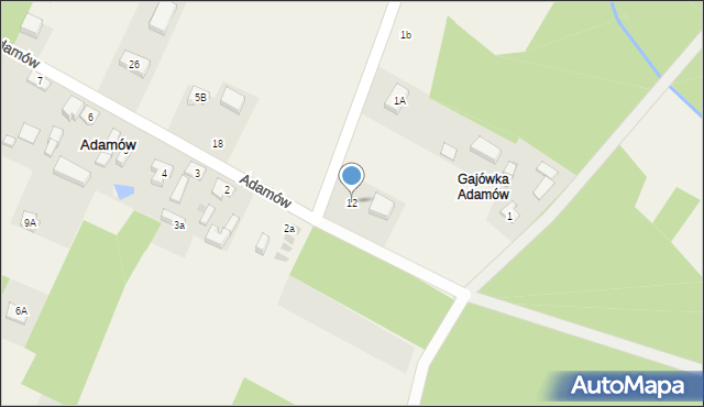 Adamów, Adamów, 12, mapa Adamów