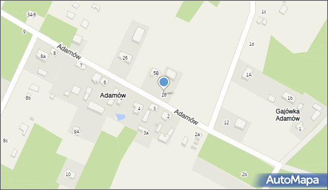 Adamów, Adamów, 18, mapa Adamów