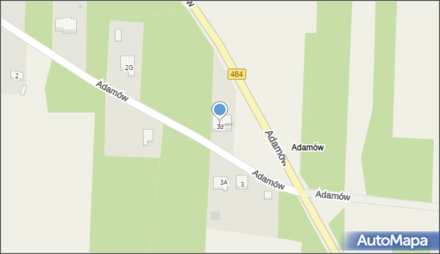 Adamów, Adamów, 3d, mapa Adamów