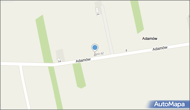 Adamów, Adamów, 13, mapa Adamów