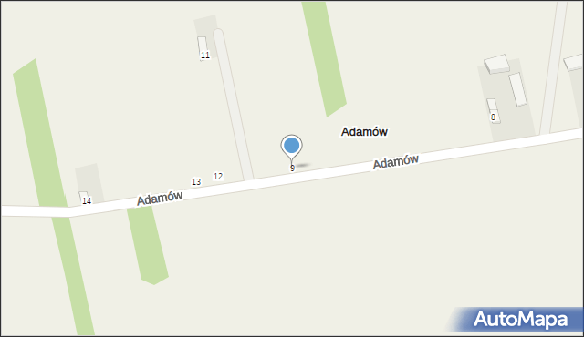 Adamów, Adamów, 9, mapa Adamów