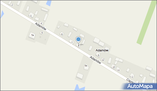 Adamów, Adamów, 8, mapa Adamów