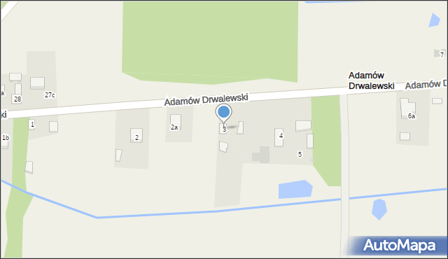 Adamów Drwalewski, Adamów Drwalewski, 3, mapa Adamów Drwalewski