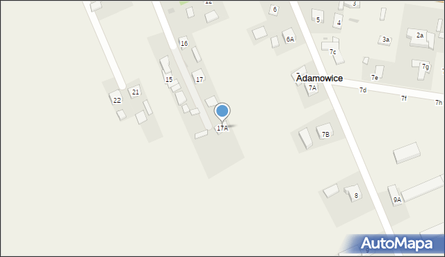 Adamowice, Adamowice, 17A, mapa Adamowice