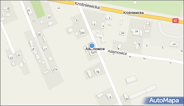 Adamowice, Adamowice, 7A, mapa Adamowice