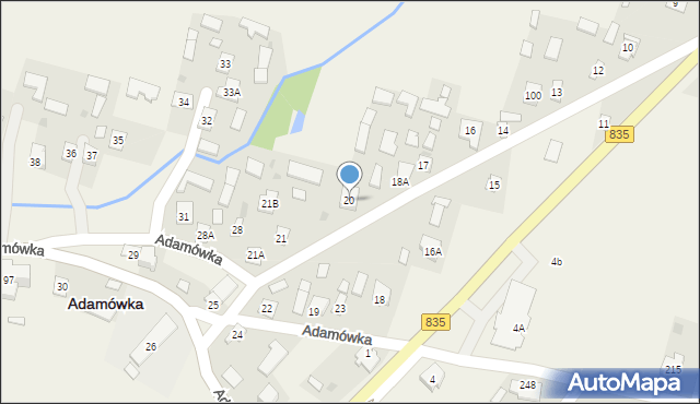 Adamówka, Adamówka, 20, mapa Adamówka