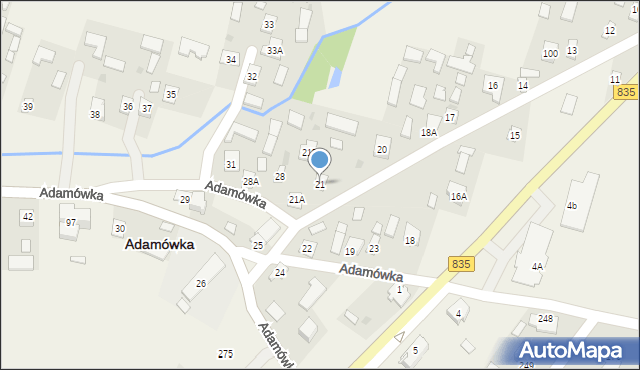 Adamówka, Adamówka, 21, mapa Adamówka