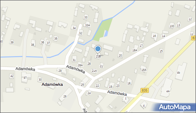 Adamówka, Adamówka, 21B, mapa Adamówka