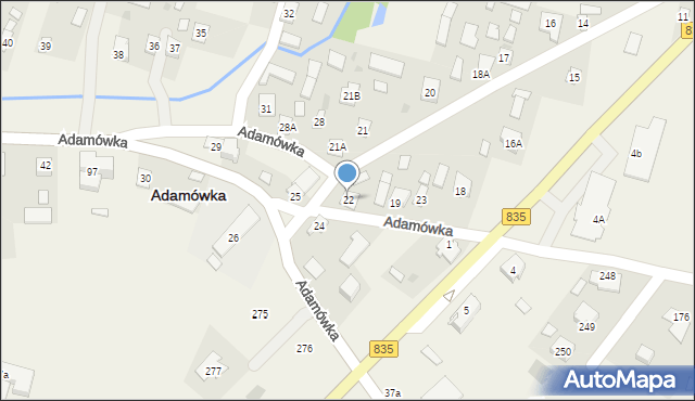 Adamówka, Adamówka, 22, mapa Adamówka