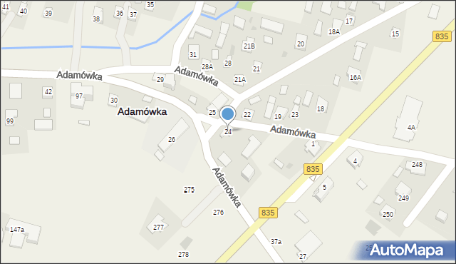 Adamówka, Adamówka, 24, mapa Adamówka