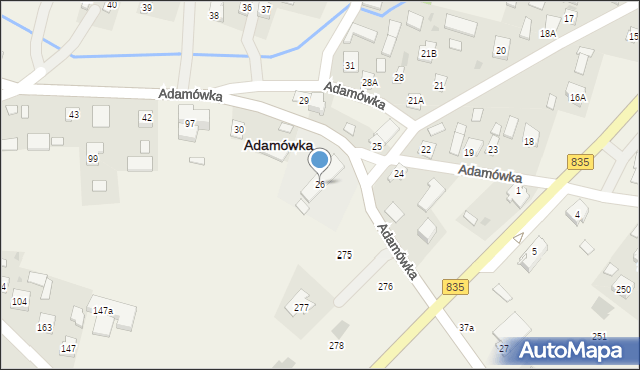 Adamówka, Adamówka, 26, mapa Adamówka