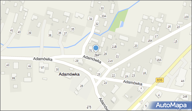 Adamówka, Adamówka, 28A, mapa Adamówka