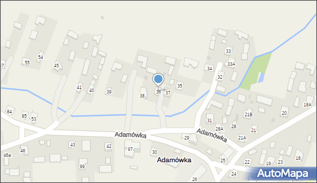 Adamówka, Adamówka, 36, mapa Adamówka