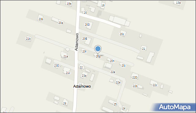 Adamowo, Adamowo, 20g, mapa Adamowo