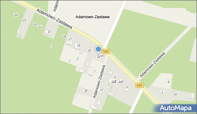 Adamowo-Zastawa, Adamowo-Zastawa, 14, mapa Adamowo-Zastawa