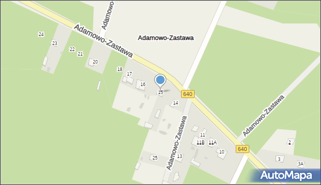 Adamowo-Zastawa, Adamowo-Zastawa, 15, mapa Adamowo-Zastawa