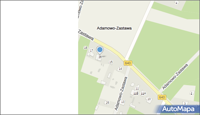 Adamowo-Zastawa, Adamowo-Zastawa, 16, mapa Adamowo-Zastawa