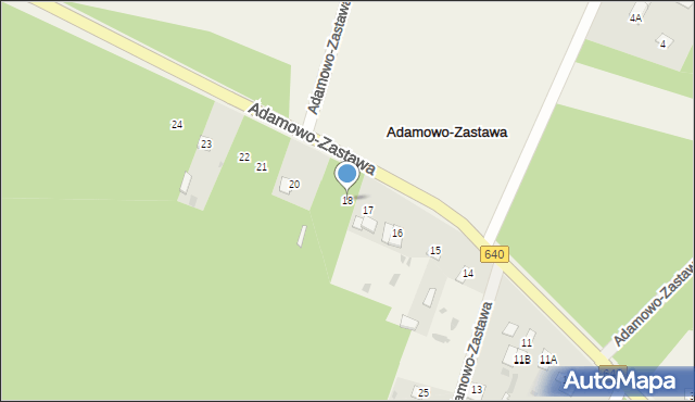 Adamowo-Zastawa, Adamowo-Zastawa, 18, mapa Adamowo-Zastawa