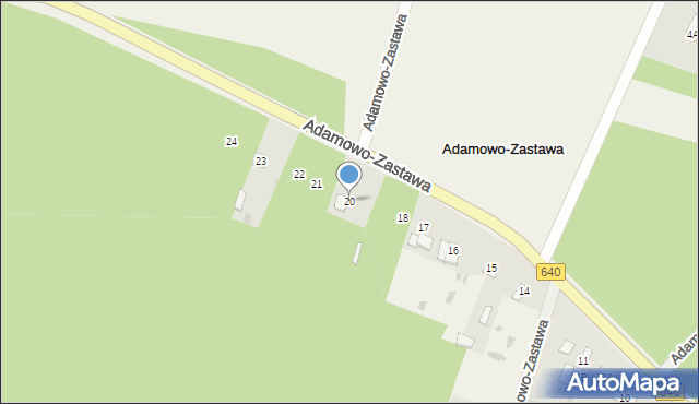 Adamowo-Zastawa, Adamowo-Zastawa, 20, mapa Adamowo-Zastawa