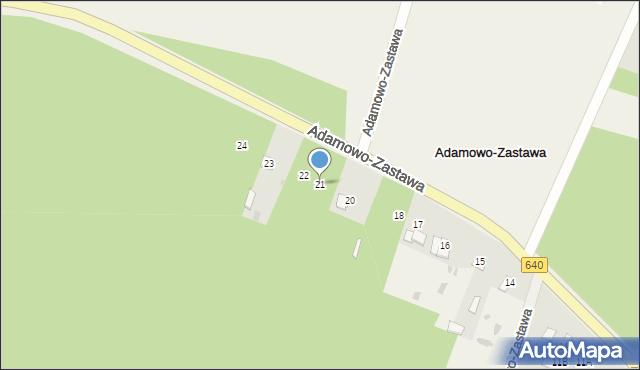 Adamowo-Zastawa, Adamowo-Zastawa, 21, mapa Adamowo-Zastawa