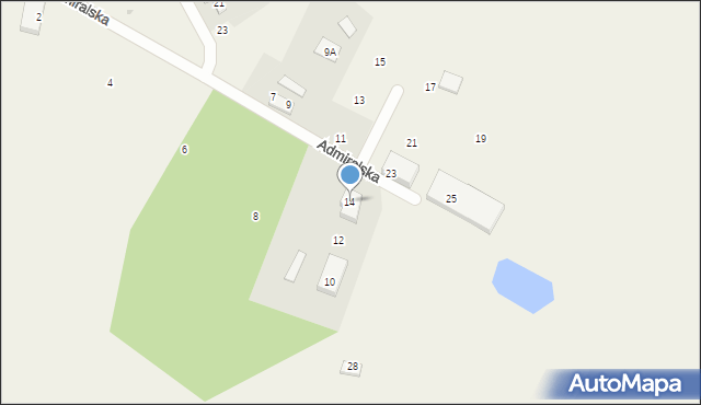 Arciszewo, Admiralska, 14, mapa Arciszewo