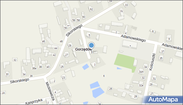 Gorzędów, Adamowskiego Józefa, 3, mapa Gorzędów