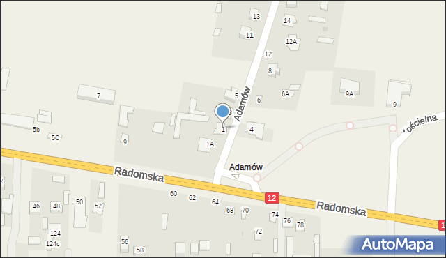 Gózd, Adamów, 1, mapa Gózd