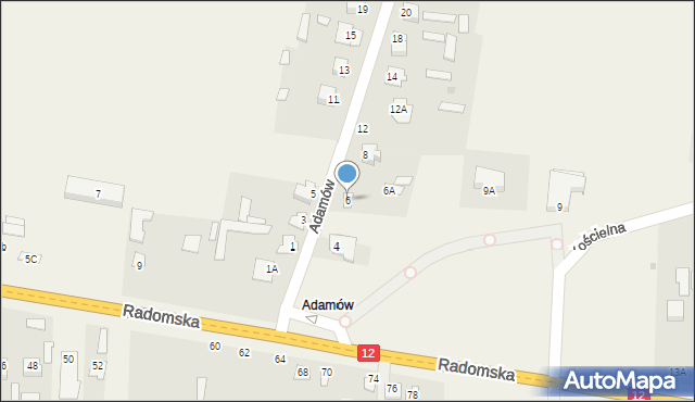 Gózd, Adamów, 6, mapa Gózd