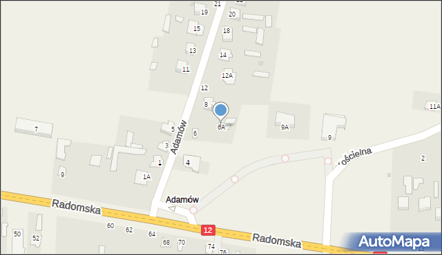 Gózd, Adamów, 6A, mapa Gózd