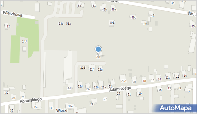 Imielin, Adamskiego Stanisława, ks. bp., 22i, mapa Imielin