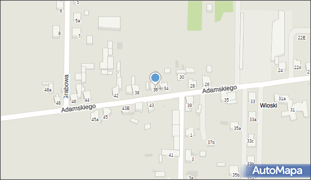 Imielin, Adamskiego Stanisława, ks. bp., 36, mapa Imielin