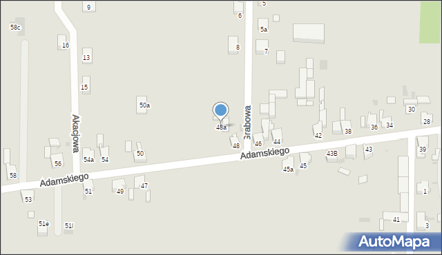 Imielin, Adamskiego Stanisława, ks. bp., 48a, mapa Imielin