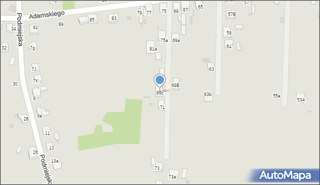 Imielin, Adamskiego Stanisława, ks. bp., 69c, mapa Imielin